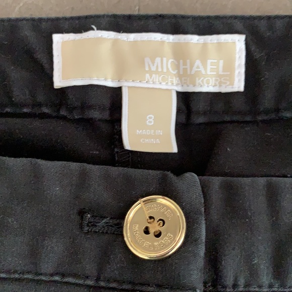 Michael Kors Black with Gold Zipper Pockets Pants - Picture 6 of 7